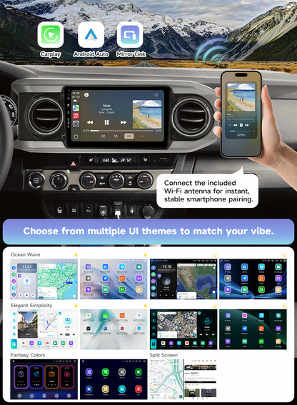 Roadanvi X14 6G+128G Head Unit for Toyota Tacoma 2016-2022 Wireless Apple Carplay & Android Auto, 10.2" Touch Screen Car Stereo, Bluetooth 5.2 GPS Navigation,4G LTE,5G WiFi,DTS Radio