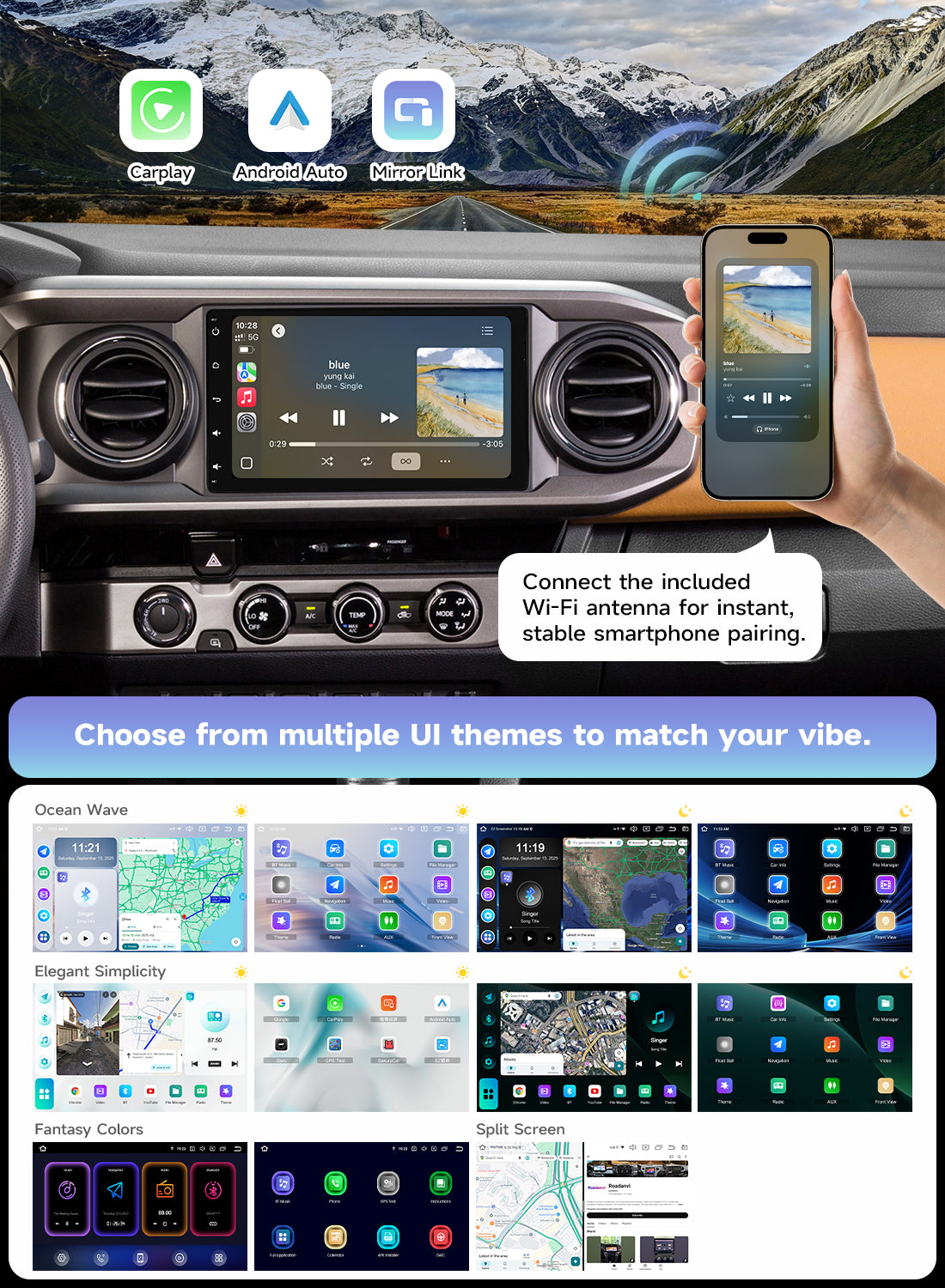 Roadanvi X14 9" Universal Toyota Car Radio for Tacoma 2016-2022, Corolla 2017-2018, Sienna 2014-2016