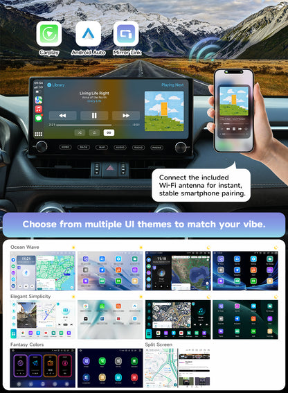 Roadanvi X14 12.3" 6G+128G Car Stereo for Toyota RAV4 2019-2022 Wireless Apple Carplay Android Auto Car Radio Bluetooth5.2 Android 14 Head Unit QLED Touch Screen 1920x720 GPS Navigation with knobs