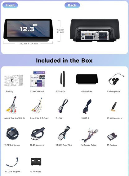 Roadanvi Android 14 6G+128G 12.3" Head Unit for Toyota Corolla 2019-2022 Wireless Carplay Andorid Auto WiFi 4G LTE 1920x720 Car Radio GPS Navigation Bluetooth Car Stereo 2K Touch Screen X14