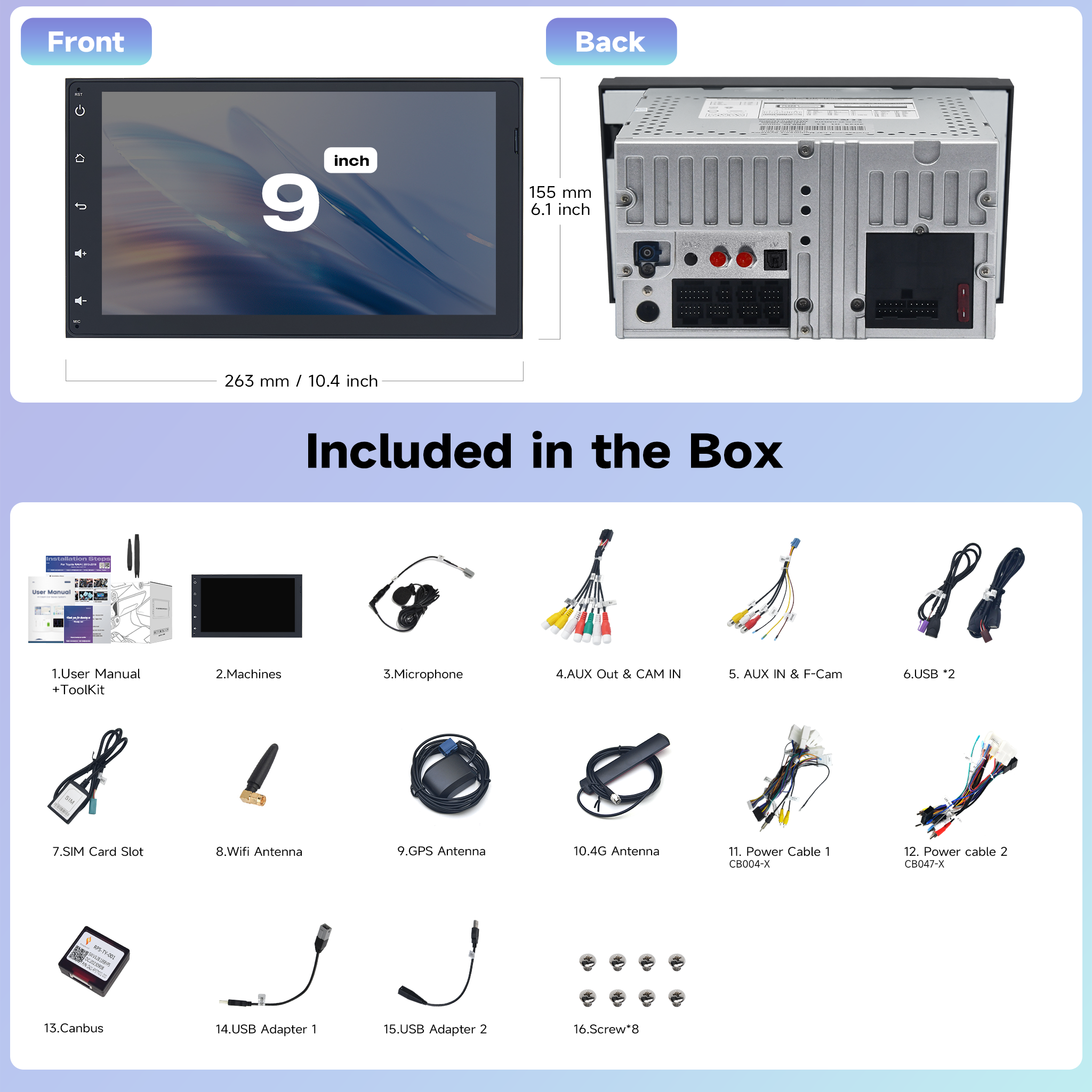 Roadanvi X14 9" Universal Toyota Car Radio for Tacoma 2016-2022, Corolla 2017-2018, Sienna 2014-2016