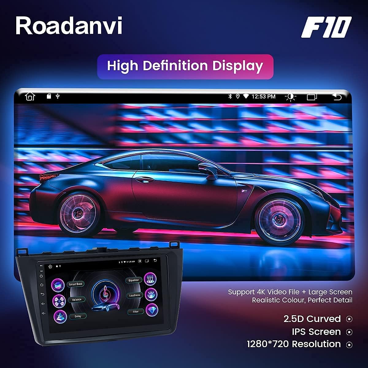 Roadanvi voor Mazda 6 2009 2010 2011 2012 Android Auto Radio Carplay bluetooth 5.0 4GB RAM + 64GB ROM 9 "Touchscreen 1280x720 DAB Wifi Bluetooth Auto GPS Navigatie