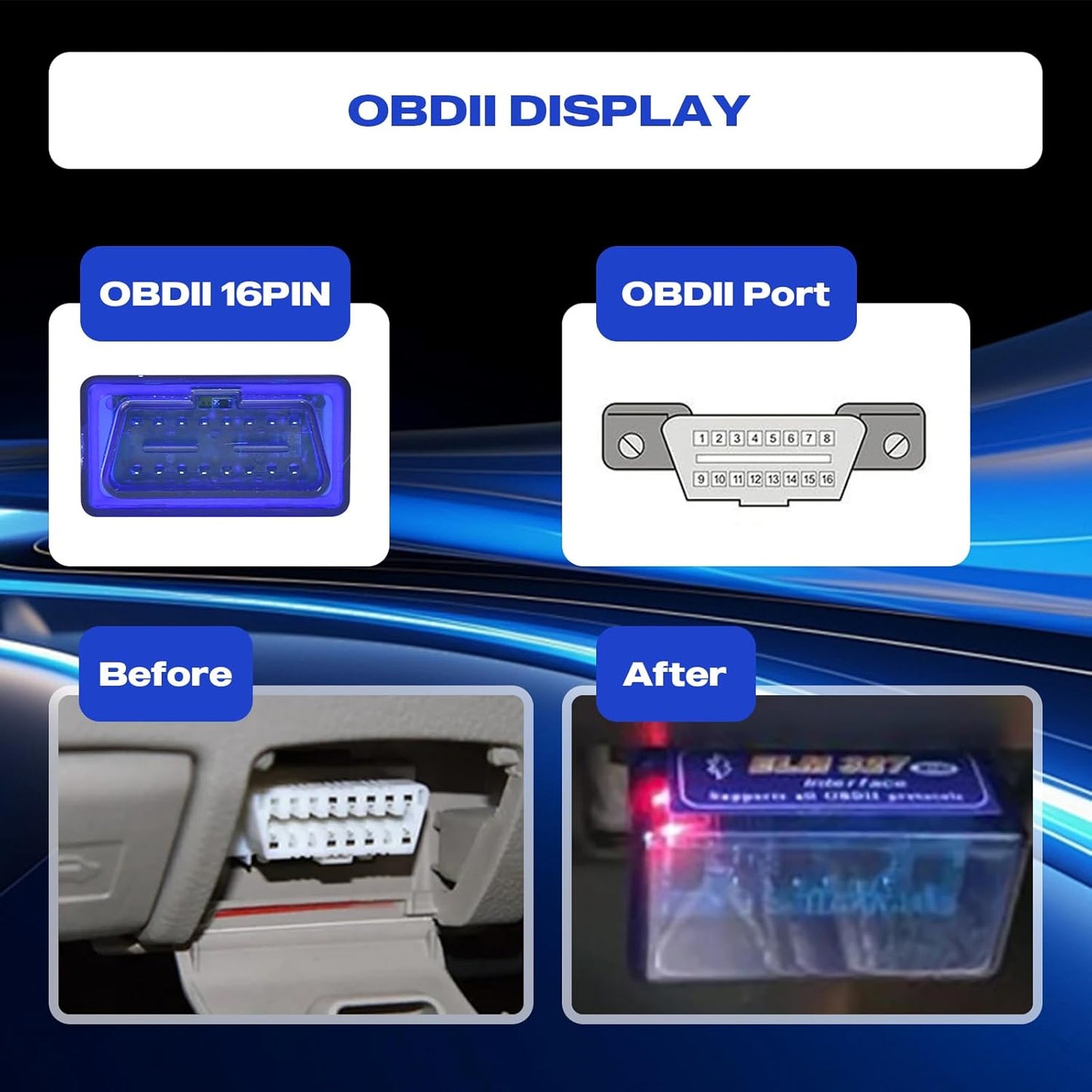 Roadanvi OBD2 Car Automotive Diagnostic Scanner Save & Share Reports Torque app Plug into Car Directly Car Diagnostic Scanner Tool Accessory