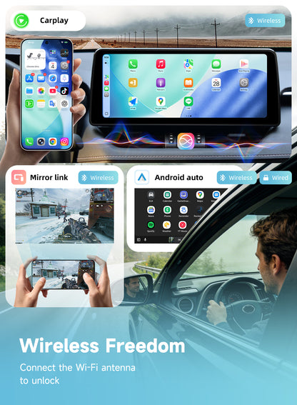 Roadanvi X14 12.3" 6G+128G Car Stereo for Toyota RAV4 2019-2022 Wireless Apple Carplay Android Auto Car Radio Bluetooth5.2 Android 14 Head Unit QLED Touch Screen 1920x720 GPS Navigation with knobs