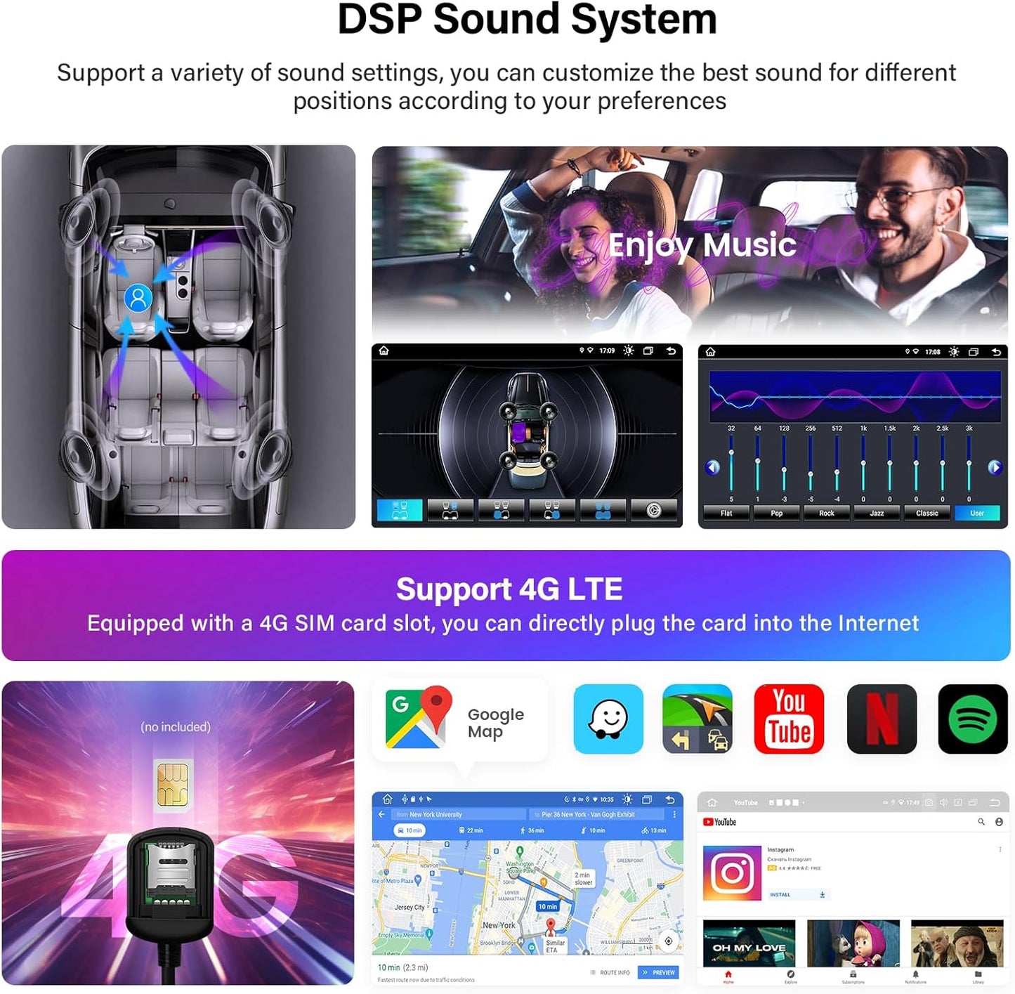 Roadanvi 10.2" Android Car Radio for Honda Civic 8th 2007-2011 with Wireless Carplay, Android Auto, Bluetooth, GPS Navigation, 1280x720 IPS Touch Screen, 8 core,Head Unit,Built-in DSP, 4GB+64GB