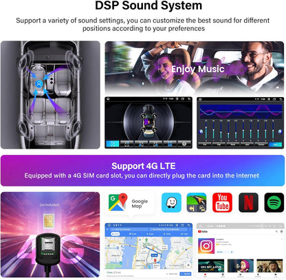 Roadanvi 10.2" Android Car Radio for Honda Civic 8th 2007-2011 with Wireless Carplay, Android Auto, Bluetooth, GPS Navigation, 1280x720 IPS Touch Screen, 8 core,Head Unit,Built-in DSP, 4GB+64GB