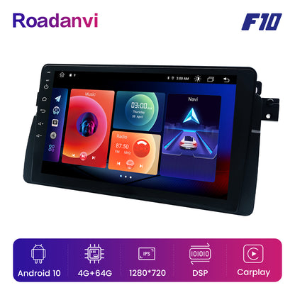 Roadanvi F10 For 1998-2006 BMW E46 Android Auto Radio Carplay bluetooth 5.0 4GB RAM + 64GB ROM 9 "Touchscreen 1280x720 DAB Wifi Bluetooth Auto GPS Navigatie