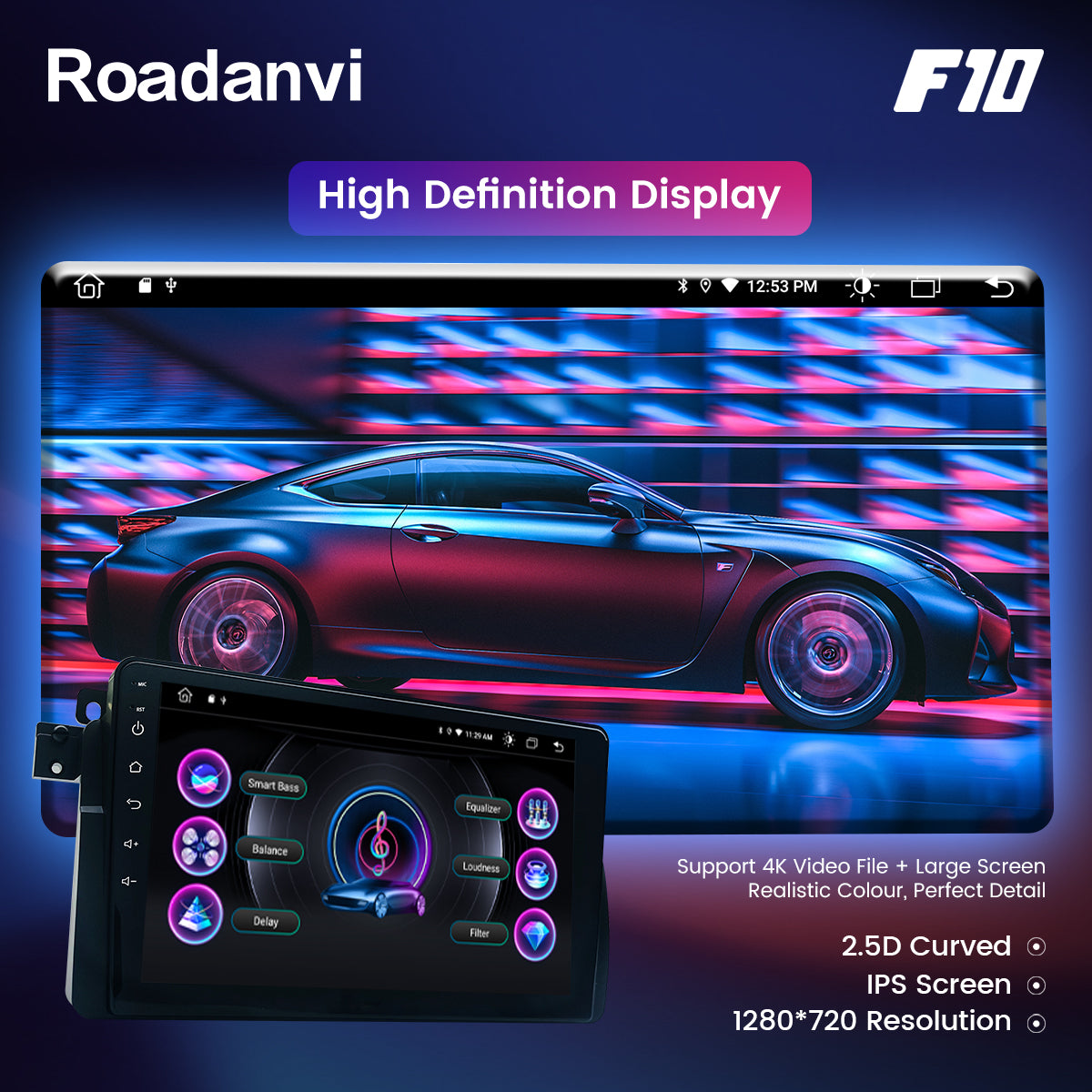 Roadanvi F10 For 1998-2006 BMW E46 Android Auto Radio Carplay bluetooth 5.0 4GB RAM + 64GB ROM 9 "Touchscreen 1280x720 DAB Wifi Bluetooth Auto GPS Navigatie