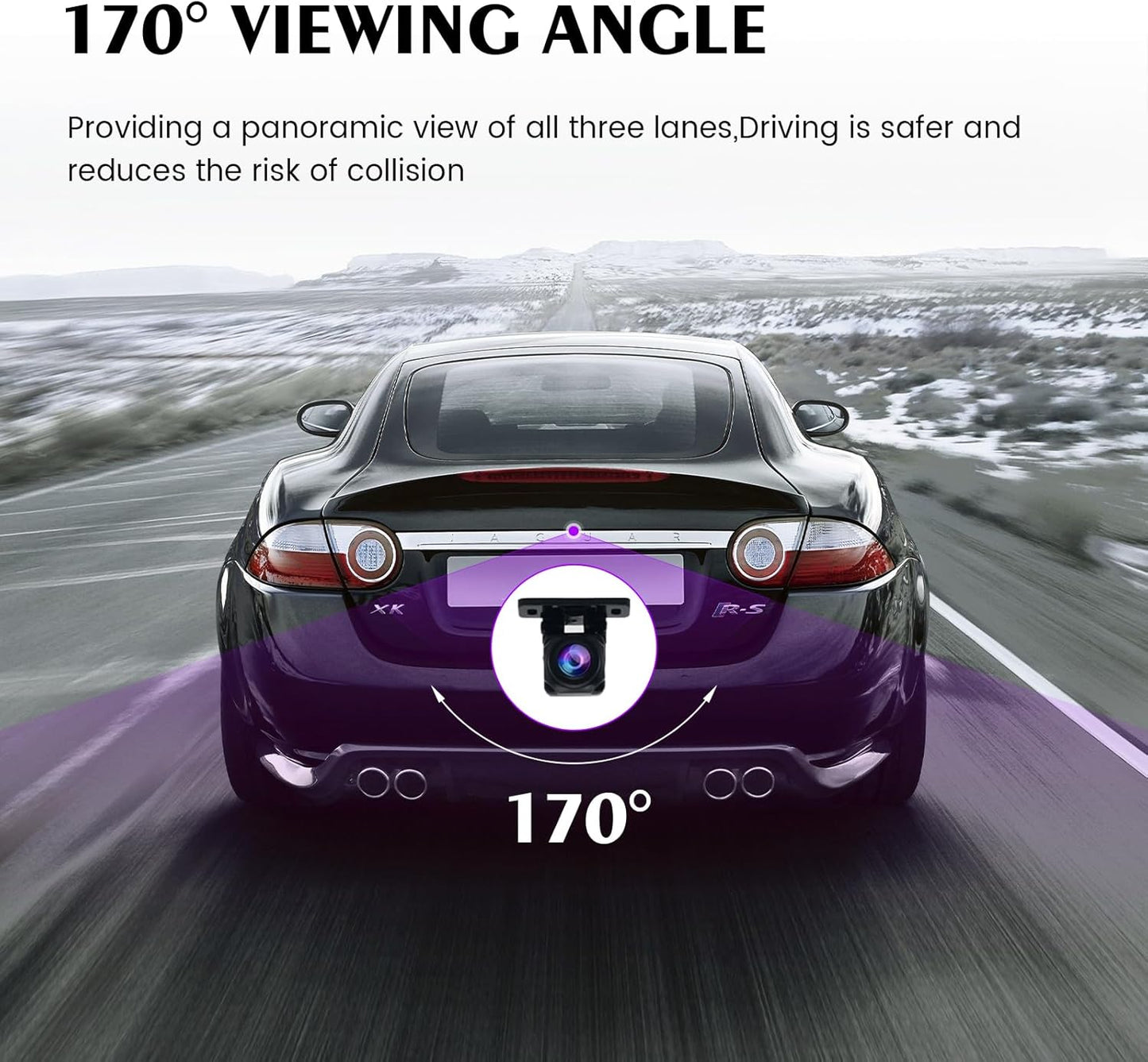 Roadanvi AHD 1080P Reverse/Front Rear View Camera, 170° Wide Angle HD Night Vision Front Camera, IP68 Waterproof Universal Camera, Fisheye Correction Backup Cams Reversing Parking Kit