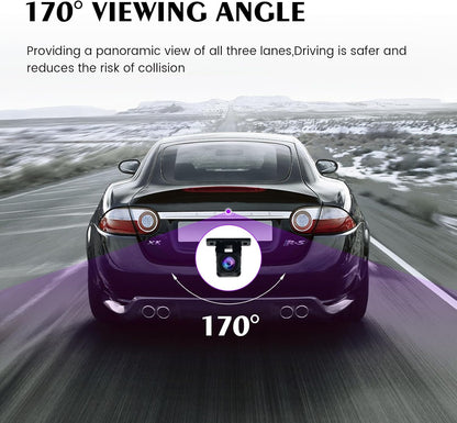 Roadanvi AHD 1080P Reverse/Front Rear View Camera, 170° Wide Angle HD Night Vision Front Camera, IP68 Waterproof Universal Camera, Fisheye Correction Backup Cams Reversing Parking Kit