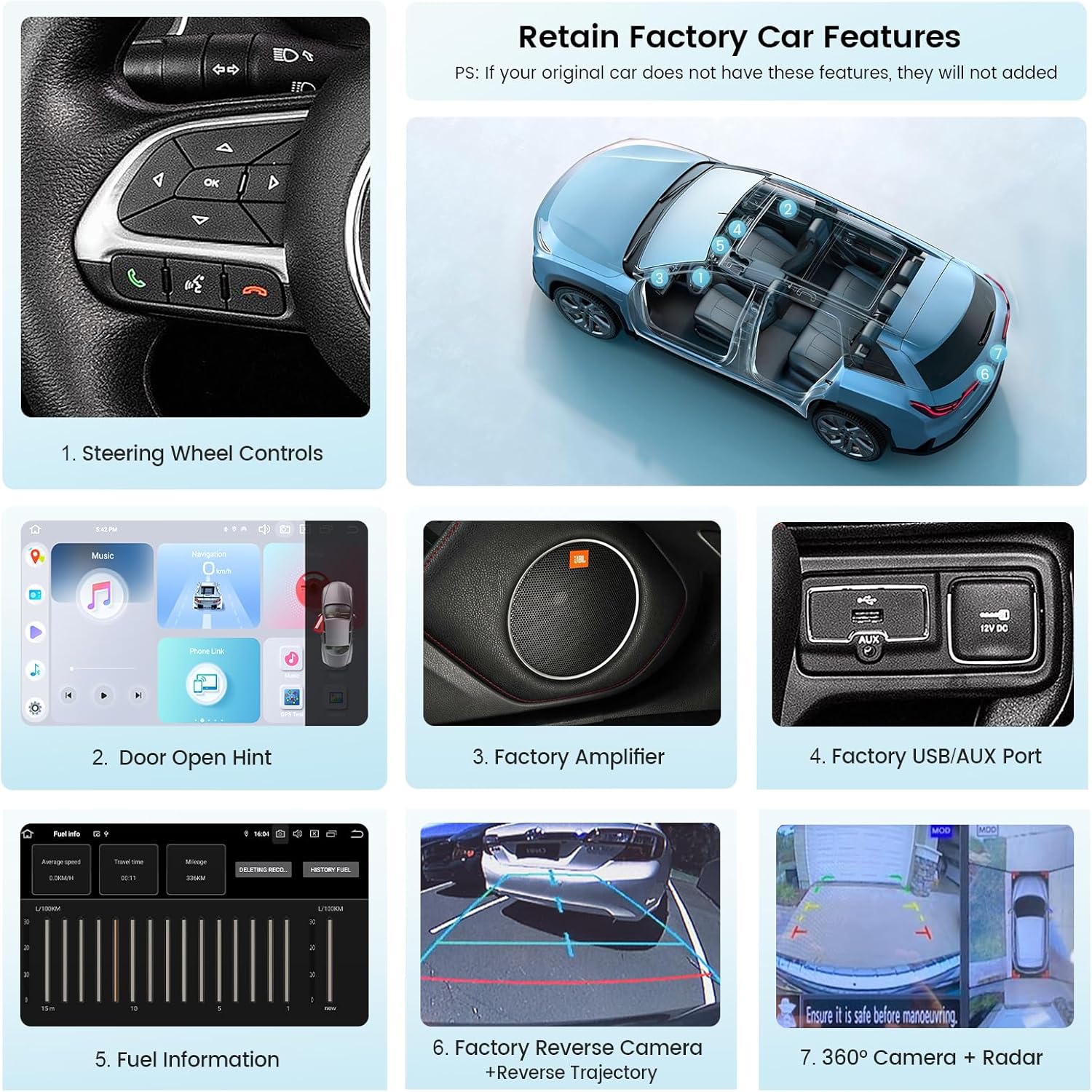 Roadanvi X12 Car Radio for Jeep Renegade 2015-2022 Wireless Carplay Android Auto GPS Car Stereo 9" Touch Screen Head Unit Car Stereo Navigation Bluetooth WiFi 4G LTE