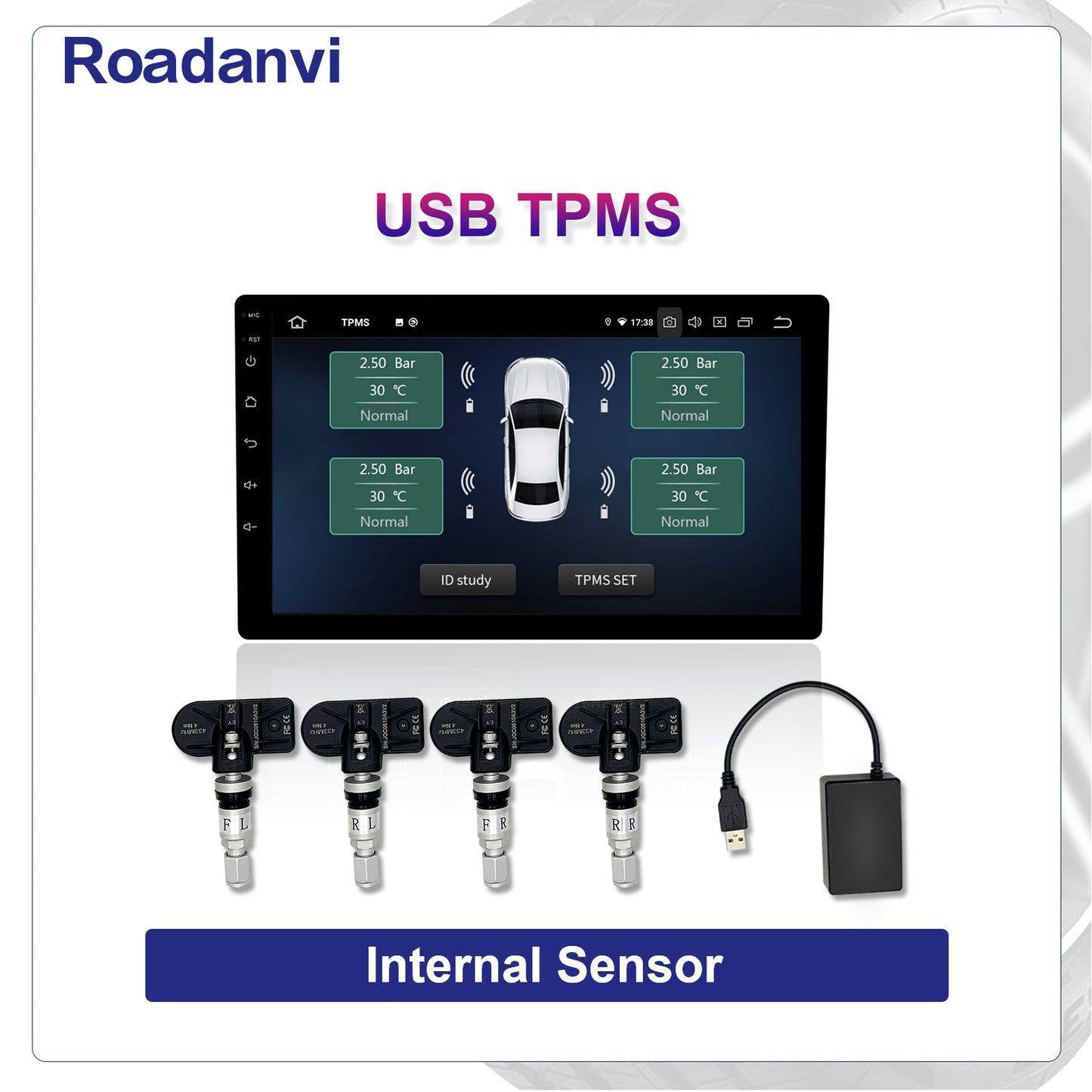 Roadanvi Built-in TPMS APP Car Tire Pressure Monitoring System Car Tire Diagnostic Tool for Roadanvi Device