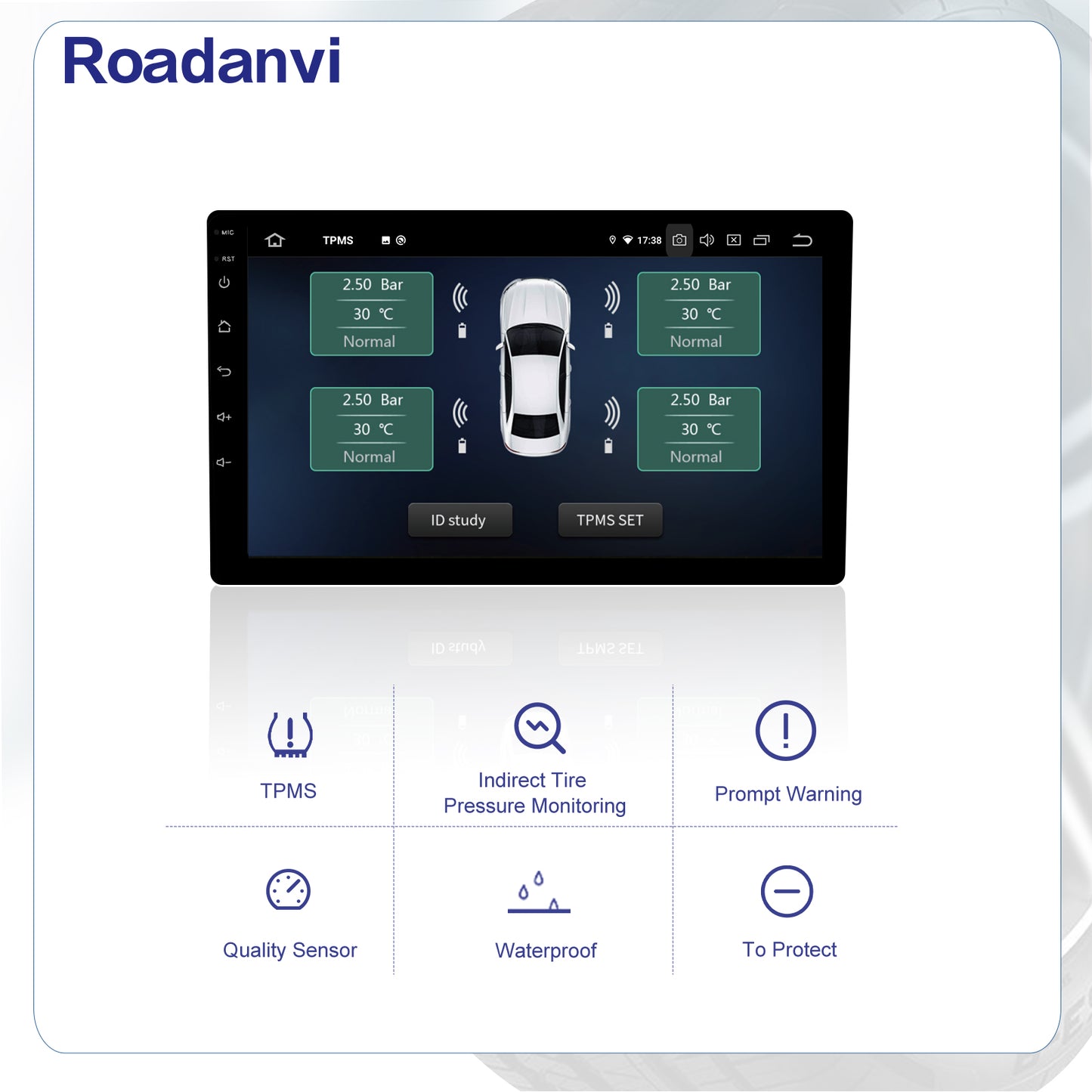 Roadanvi Built-in TPMS APP Car Tire Pressure Monitoring System Car Tire Diagnostic Tool for Roadanvi Device