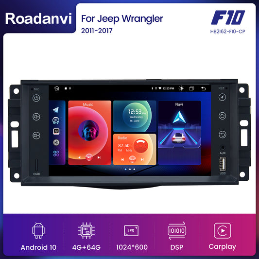 Roadanvi F10 For Jeep Wrangler Grand Cherokee Compass Commander Liberty Patriot 2009 2010 2011 2012 2013 Car Stereo Android 7 inch Touch screen 1280*720 Head Unit