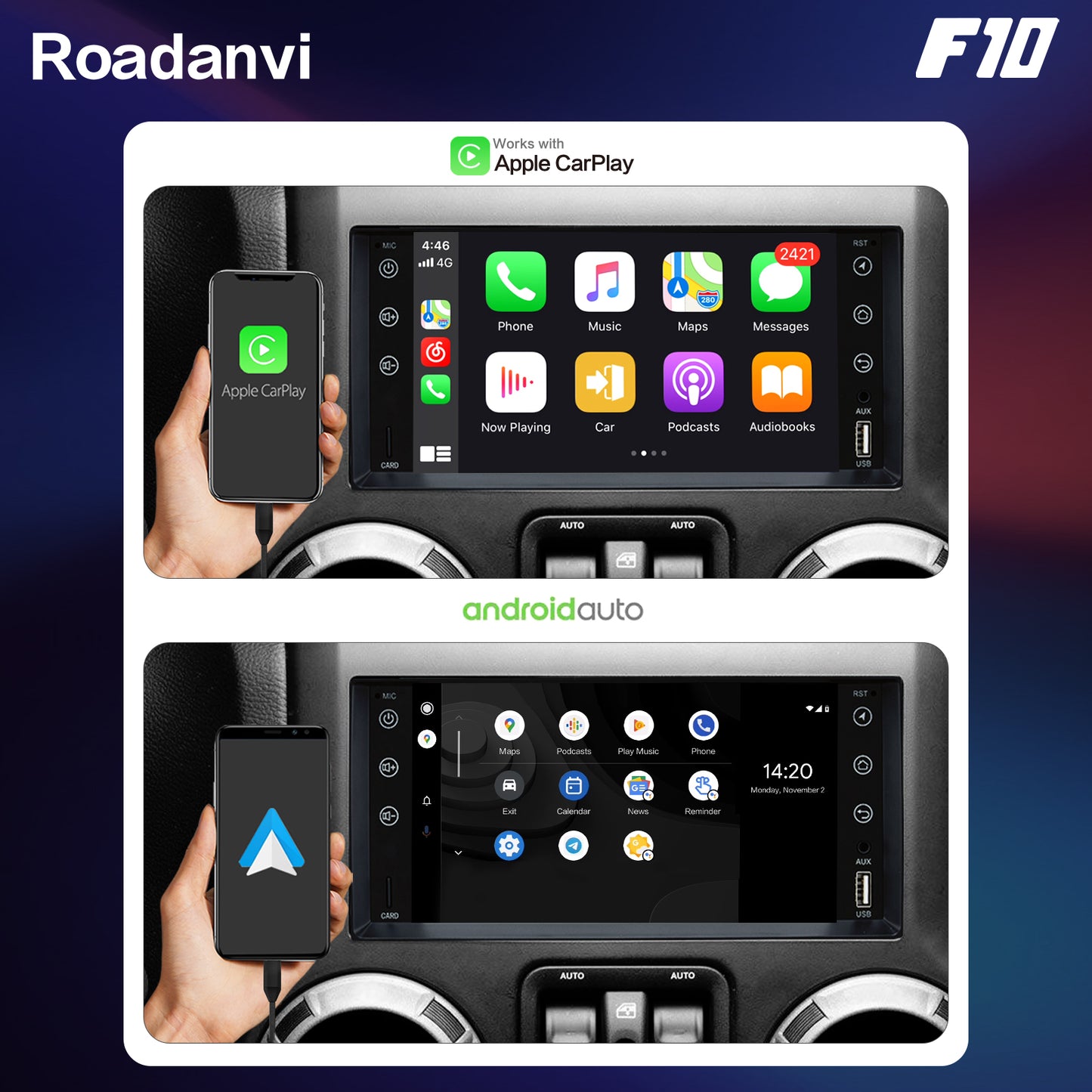 Roadanvi F10 For Jeep Wrangler Grand Cherokee Compass Commander Liberty Patriot 2009 2010 2011 2012 2013 Car Stereo Android 7 inch Touch screen 1280*720 Head Unit