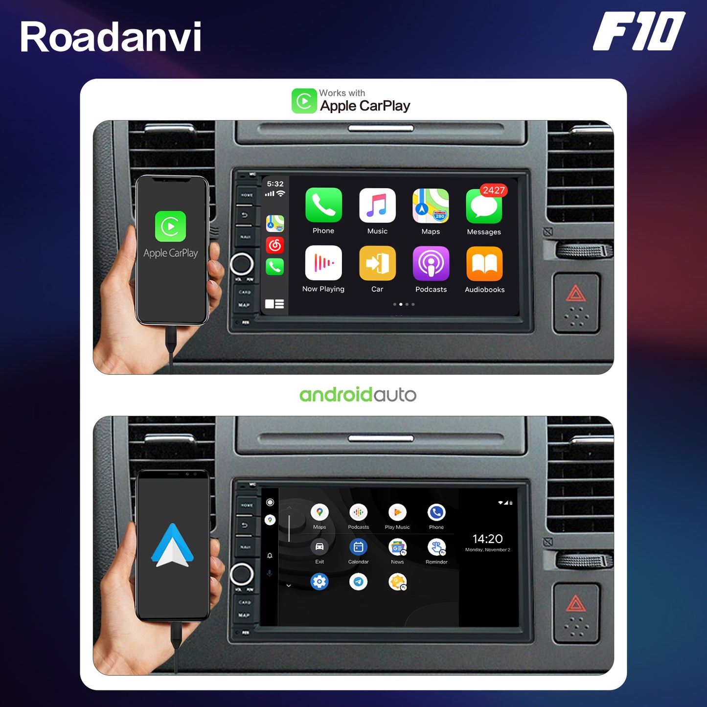 Roadanvi F10 For Nissan Universal Patrol Altima Car Stereo Android Auto 7 inch 2.5D Touch Screen DSP GPS Navigation