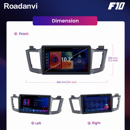 Roadanvi F10 For Toyota RAV4 2012 2013 2014 2015 2016 2017 Car Radio Apple Carplay GPS 64G ROM 10.2 Inch IPS Screen Audio