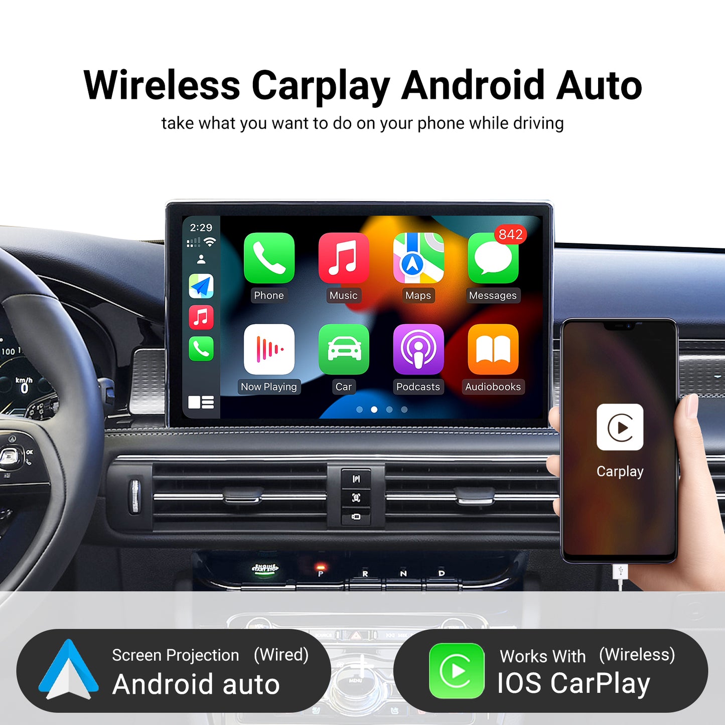 Roadanvi F10 PRO 8 "Android 10.0 Car Radio with Screen for Renault Duster Dacia Sandero Duster Captur Lada Xray 2 Logan 2 Auto Stereo Bluetooth Compatible with Android Auto Apple CarPlay