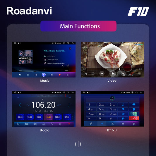 Roadanvi F10-PRO For Toyota Camry 2018 2019 Car Stereo QLED Screen DSP 1280*720 GPS Wifi Apple Carplay Radio Android
