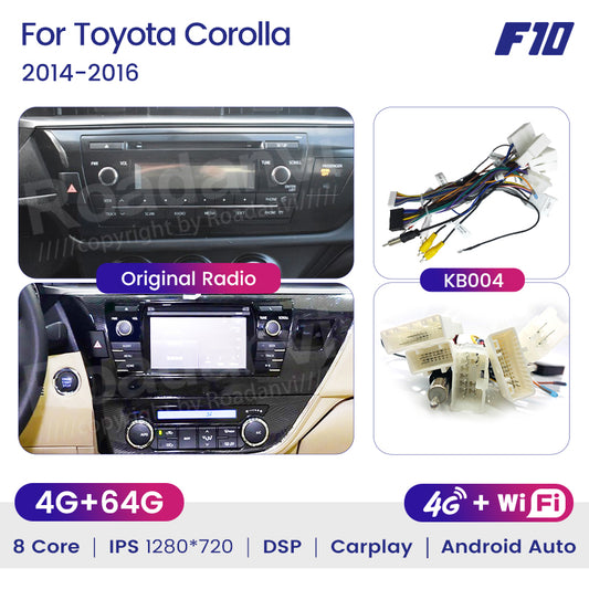 Roadanvi F10 For Toyota Corolla 2014 2015 2016 Car Radio Android Auto 10.2 inch Touch Screen DSP Android 10 Audio