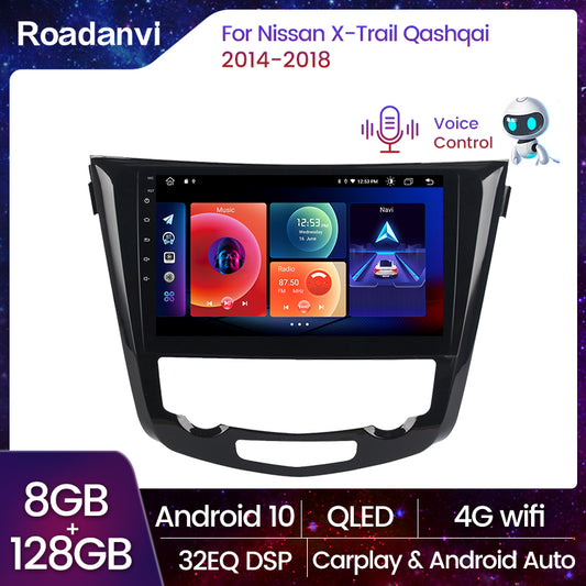 Roadanvi F10 for Nissan X-Trail Qashqai Rogue 2014 2015 2016 2017 2018 Android Car Stereo 10.2inch IPS AI Voice Control Apple Carplay Android Auto 8G+128G GPS Radio